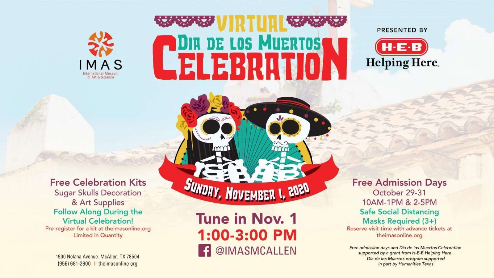 Virtual Dia de los Muertos Celebration Nov 1 with IMAS