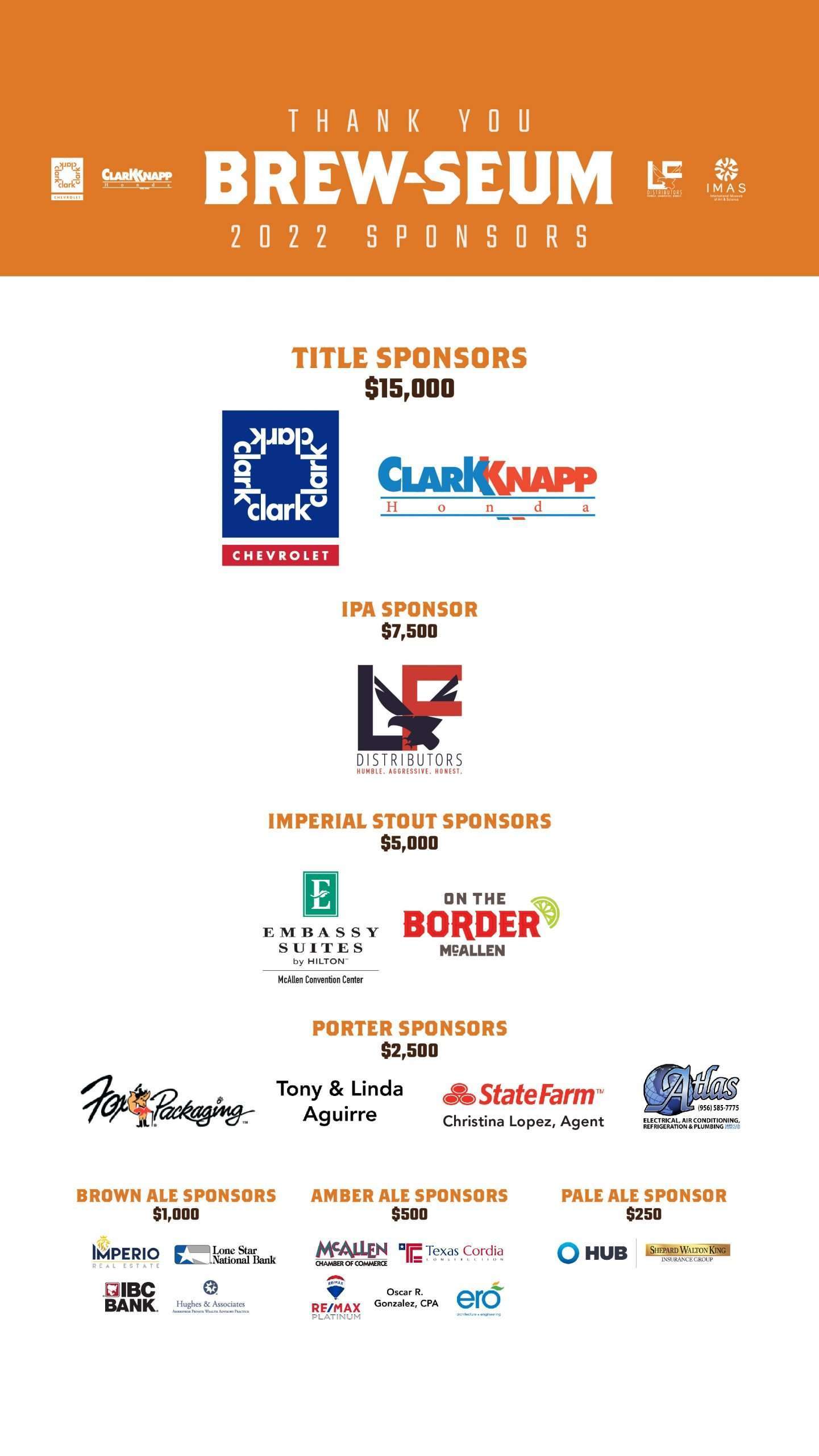 Brew-seum Sponsor Socials_MAR21_instastory Thank you Brew-seum 2022 Sponsors Supporting the IMAS!
