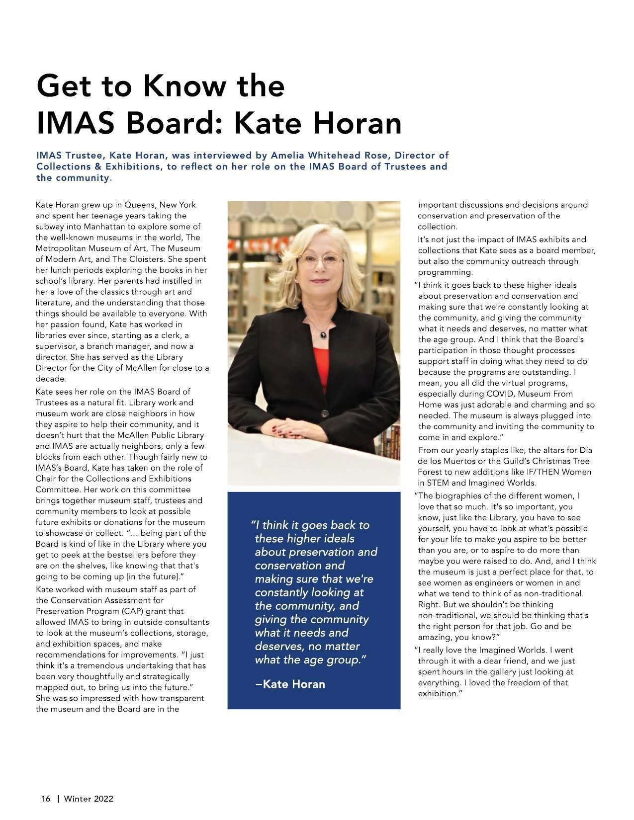 IMAS Musette Newsletter Winter 2022
