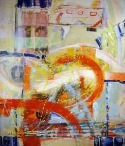 MarchandAnne_Unity_72x60 Anne Marchand, Mirror, 2016. 72 x 72, acrylic, ink, marker, beads, latex, bark and fabric on canvas.
