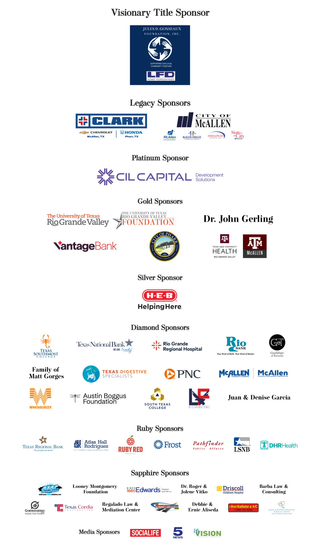 Stack of collage sponsor logos