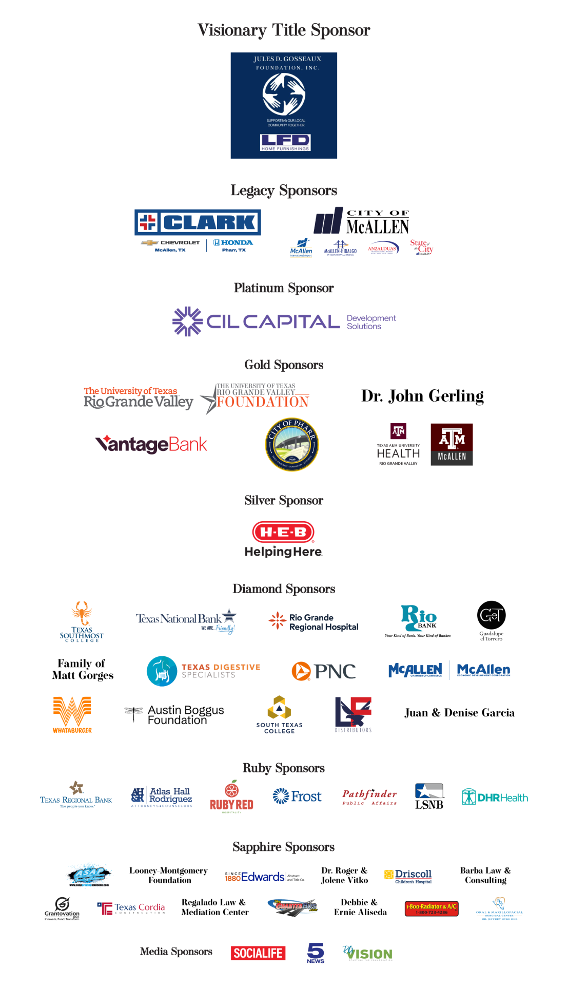 Stack of collage sponsor logos